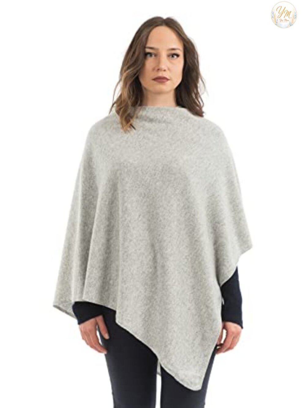 Cashmere Wool Blend Poncho - Cozy Cape, Fits Most